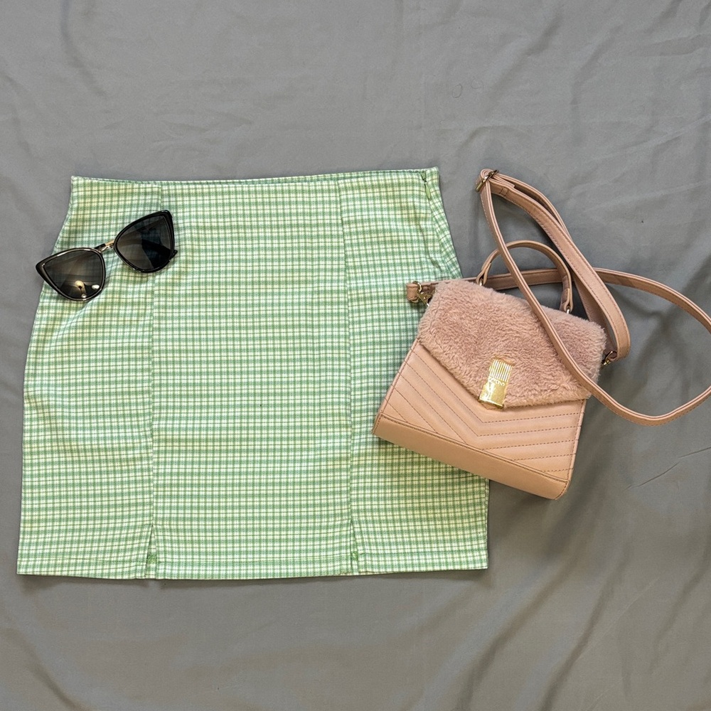 Green Plaid Women's Skirt